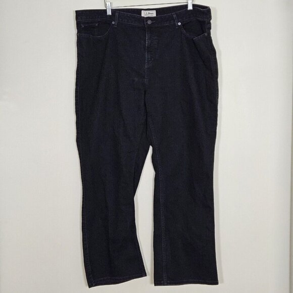 L.L. Bean Jeans Womens 22W Black Bootcut Ankle Favorite Fit Stretch Goth Western - Picture 1 of 15